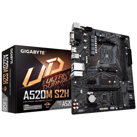 Matična plošća GIGABYTE A520M S2H, AMD A520, DDR4, mATX, s. AM4