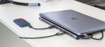 Docking postaja MANHATTAN 12-v-1 Multiport Hub, USB-C na 2x 4K 60Hz HDMI, 4K 60Hz DisplayPort, 3x USB-A, USB-C PD 100W, USB-C, Gigabit RJ45, SD/microSD čitalec, 3.5mm avdio