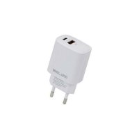 Polnilec  BELINE BLN2CW20, 20W, PD3.0/QC3.0, USB-C + USB-A, beli