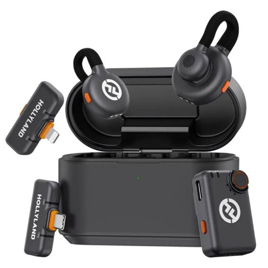 Mikrofon HOLLYLAND Lark M2S Ultimate Combo, črni