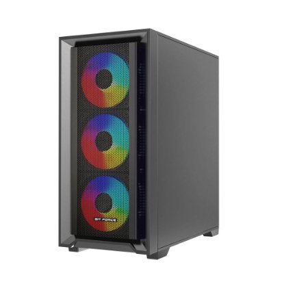 Ohišje BIT FORCE VOLTRON ARGB-4, MIDI, ATX, RGB, črno, window, bez napajalnika