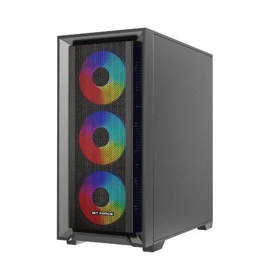 Ohišje BIT FORCE VOLTRON ARGB-4, MIDI, ATX, RGB, črno, window, bez napajalnika