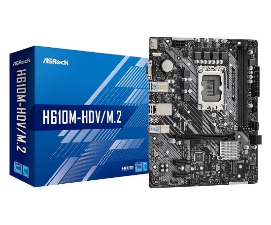 Matična plošća ASROCK H610M-HDV/M.2, LGA1700, Intel 12 Gen., 2x DDR4, mATX