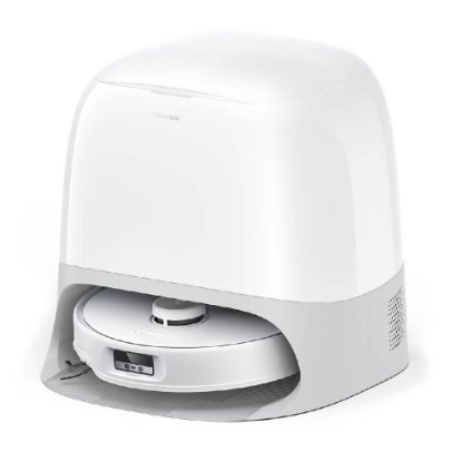 Robotski sesalnik ROBOROCK Q Revo Curv, postaja za samodejno praznjenje, bel