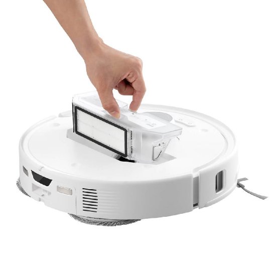 Robotski sesalnik ROBOROCK Q Revo Curv, postaja za samodejno praznjenje, bel
