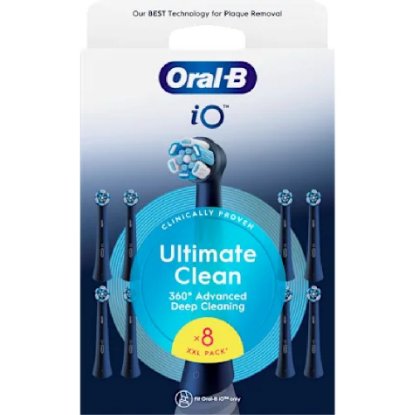 Zamjenske glave četkice za zube ORAL-B iO, Ultimate Clean Black, 8 kom