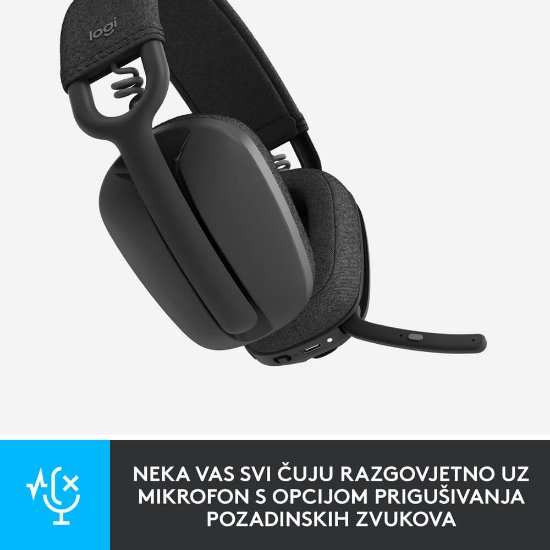 slušalke LOGITECH Zone Vibe 100, brezžične, BT, črne