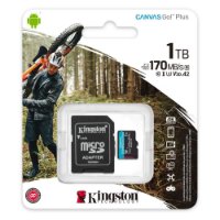 Pomnilniška kartica KINGSTON Canvas Go Plus Micro SDCG3/1TB, MicroSDXC 1TB, Class 10 UHS-I + adapter