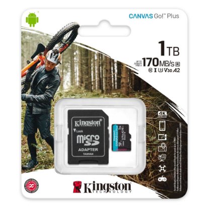 Pomnilniška kartica KINGSTON Canvas Go Plus Micro SDCG3/1TB, MicroSDXC 1TB, Class 10 UHS-I + adapter