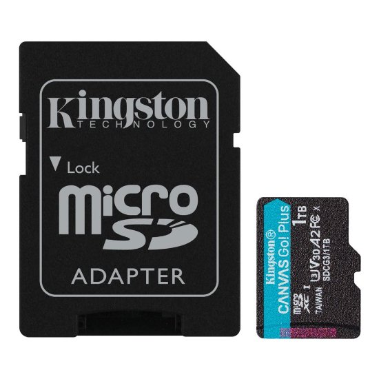Pomnilniška kartica KINGSTON Canvas Go Plus Micro SDCG3/1TB, MicroSDXC 1TB, Class 10 UHS-I + adapter