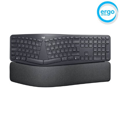 LOGITECH Ergo K860 tipkovnica, ergonomska, brezžična, črna.