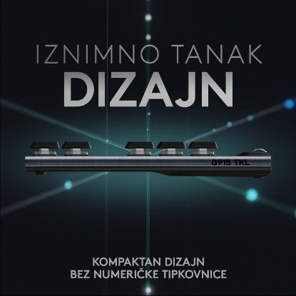 Tipkovnica LOGITECH Gaming G915 TKL Tenkeyless Lightspeed Linear, RGB, mehanička, brezžična, UK Layout, USB, črna