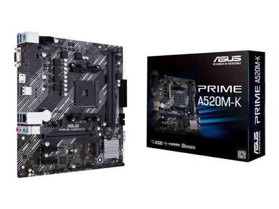 Matična plošća ASUS Prime A520M-K, AMD A520, DDR4, mATX, s. AM4