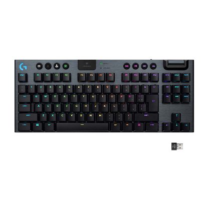Tipkovnica LOGITECH Gaming G915 TKL Tenkeyless Lightspeed Linear, RGB, mehanička, brezžična, UK Layout, USB, črna