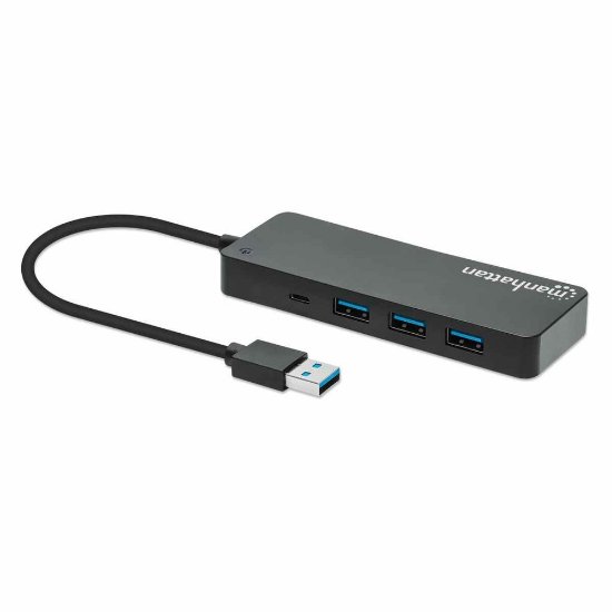 USB HUB MANHATTAN, 7-portni USB 3.2 Gen1, črni