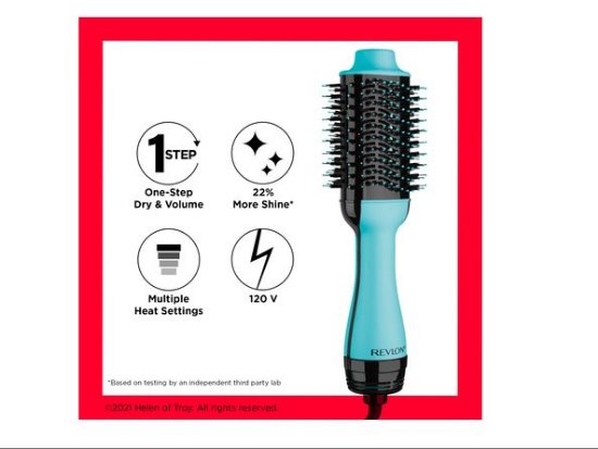 Krtača za lase REVLON Salon 2v1, sušenje in povečanje volumna las, mint