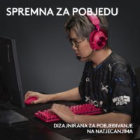Tipkovnica LOGITECH G Pro X TKL LIGHTSPEED, mehanička, tactile, brezžična, RGB, roza