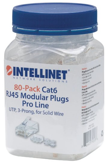 UTP konektor INTELLINET Cat6 RJ45 Modular Pro Line - 80 kos