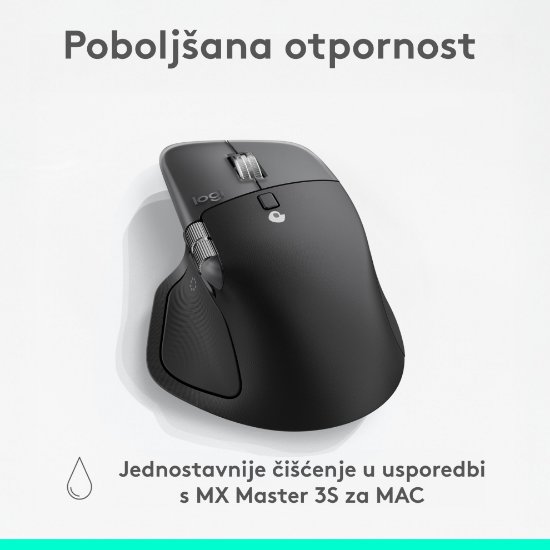 Miš LOGITECH MX Master 4, za Mac, optički, bežični, BT, crni