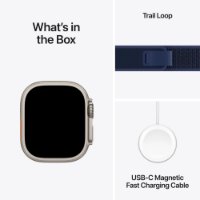 Pametna ura APPLE Watch Ultra2 v2 Cellular, 49mm Natural Titanium Case with Blue Trail Loop - M/L