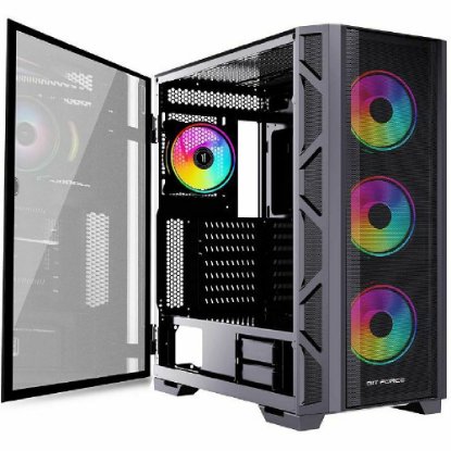 Ohišje BIT FORCE GIANT ARGB-C-TG4, E-ATX, USB-C, RGB, črno, window, brez napajalnika