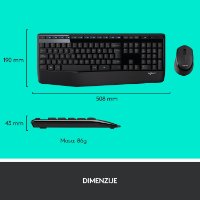 Tipkovnica + miš LOGITECH MK345 Wireless Combo, bežična, črna