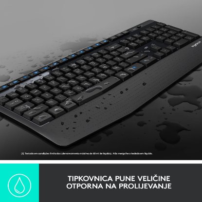 Tipkovnica + miš LOGITECH MK345 Wireless Combo, bežična, črna