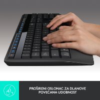 Tipkovnica + miš LOGITECH MK345 Wireless Combo, bežična, črna
