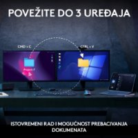 Tipkovnica + Miška LOGITECH MX Keys S Combo, brezžični, US razpored, siva