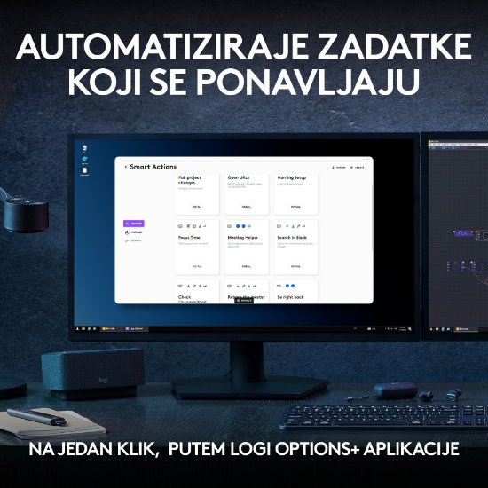Tipkovnica + Miška LOGITECH MX Keys S Combo, brezžični, US razpored, siva