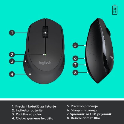 Tipkovnica + miš LOGITECH MK345 Wireless Combo, bežična, črna