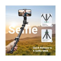 Selfie stick UGREEN LP661, do 7,2", tripod, daljinski, crni