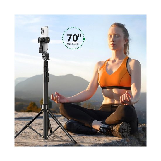 Selfie stick UGREEN LP661, do 7,2", tripod, daljinski, crni