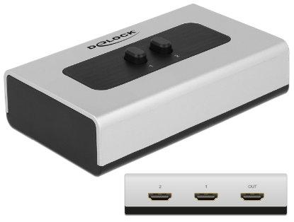 razdelnik HDMI DELOCK Switch, 2x HDMI In na 1x HDMI out, manualni