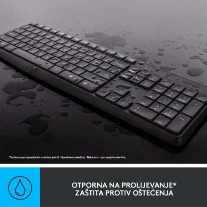 Tipkovnica + miška LOGITECH MK235 Wireless Desktop, brezžična, siva, USB
