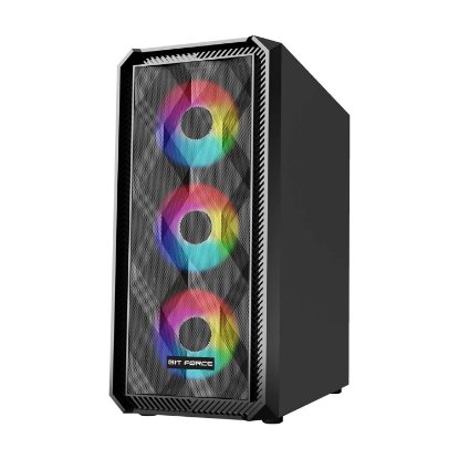 Ohišje BIT FORCE PALADIN ARGB-4, MIDI, ATX, ARGB, črno, window, bez napajalnika