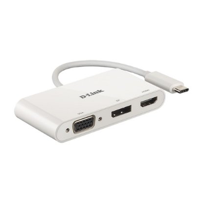 Priklopna postaja D-LINK DUB-V310, USB-C na 1x DP, 1x VGA, 1x HDMI, za  prenosni računalnik