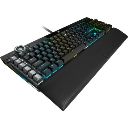 Tipkovnica CORSAIR K100 RGB, otično-mehančna, Corsair OPX, US Layout, USB, črna