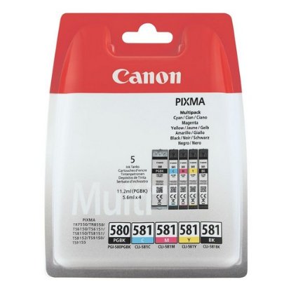 Kartuša CANON PGI-580BK + CL-581 BCMY, za Pixma TR7550/TR8550/TS6150/TS6151/TS8152/TS9150/TS9155, multipack