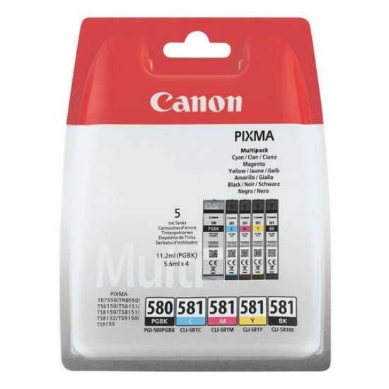 Kartuša CANON PGI-580BK + CL-581 BCMY, za Pixma TR7550/TR8550/TS6150/TS6151/TS8152/TS9150/TS9155, multipack