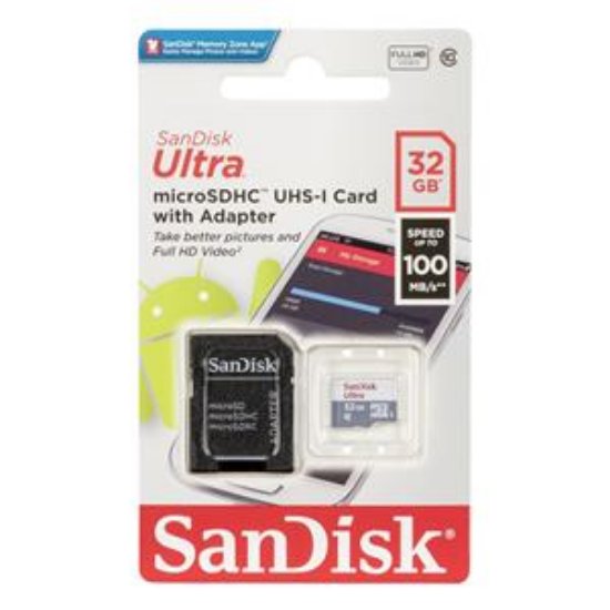 Pomnilniška kartica SANDISK, Micro SDHC Ultra, 32GB, SDSQUNR-032G-GN3MA, 100MB/s
