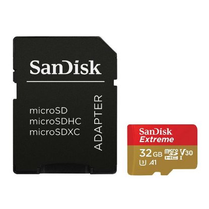 Pomnilniška kartica SANDISK, micro SDHC Extreme, 32GB, SDSQXAF-032G-GN6AA, class 10, V30 UHS-I, 100MB/s + SD Adapter