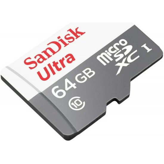 Spominska kartica SANDISK Ultra, MicroSDXC, 64 GB, SDSQUNR-064G-GN6TA, 100 MB/s, SD adapter