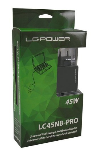 Polnilec za prenosnik LC POWER LC-NB-PRO-45, 45W, univerzalni