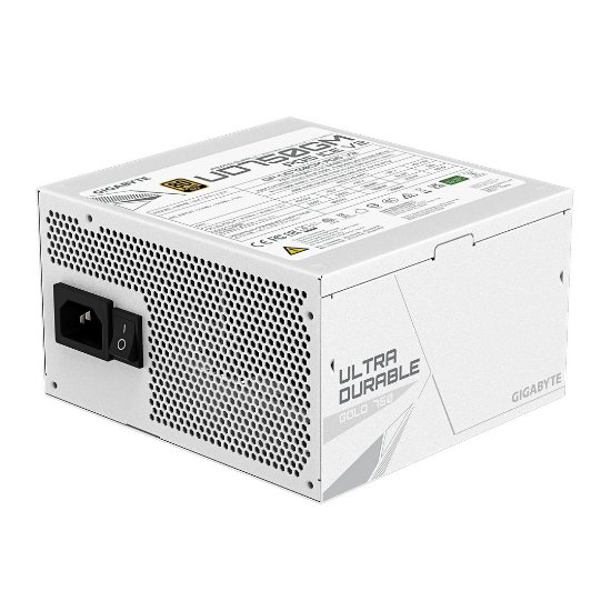 Napajalnik 750W, GIGABYTE UD750GM PG5 ICe, 120 vent, 80+ gold, modularni, bel