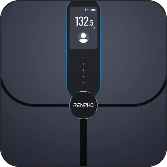 Pametna tehtnica RENPHO Elis Nova WiFi, meri težo, indeks telesne mase, maščobno tkivo, mišično maso, črna