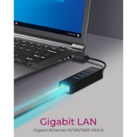 USB HUB ICY BOX IB-HUB1419-LAN, USB-A/C na 3x USB-A 3.0, G-LAN