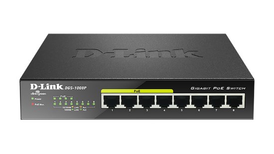 Stikalo D-LINK DGS-1008P/E, Gigabit Switch, 8 priključkov, 4 PoE priključki