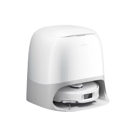 Robotski sesalnik ROBOROCK Q Revo Curv 5a1, postaja za samodejno praznjenje, bel