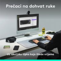 Tipkovnica LOGITECH POP Icon Keys, brezžična, US Layout, BT, ljubičasto-bela